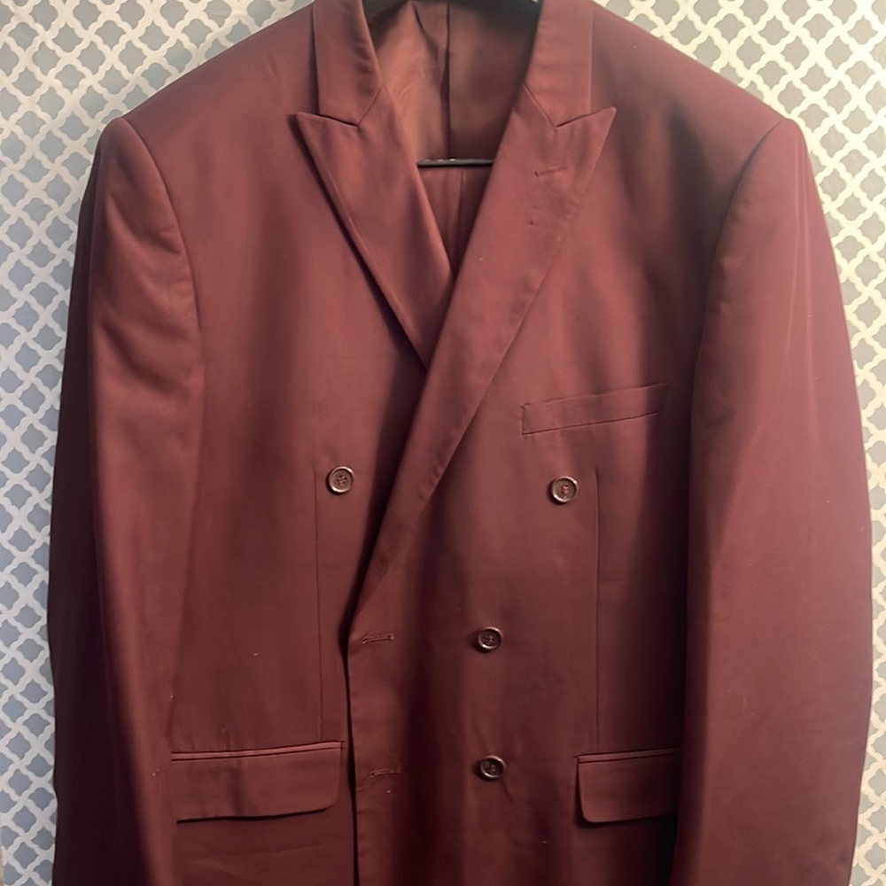 Burgundy suit